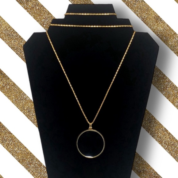 ❀ 5.5X Gold Magnifying Glass Statement Necklace Readers - Picture 5 of 6